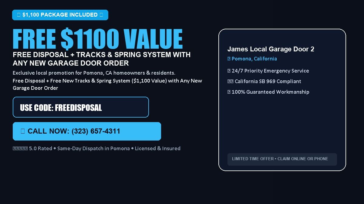 James Local Garage Door FREE Haul-Away & Heavy-Duty Tracks with New Door