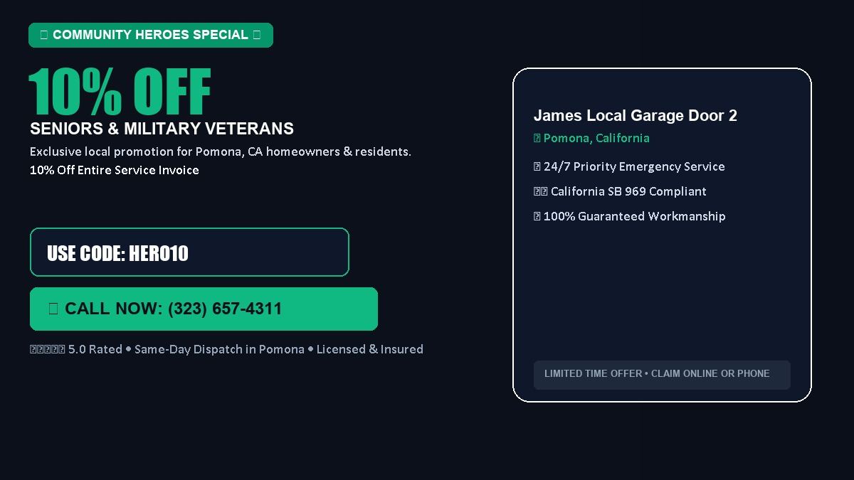 James Local Garage Door 10% OFF Seniors & Military Veterans